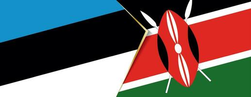 Estland und Kenia Flaggen, zwei Vektor Flaggen.
