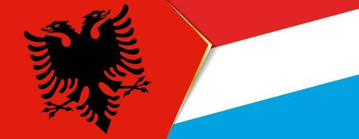 albania och luxemburg flaggor, två vektor flaggor.