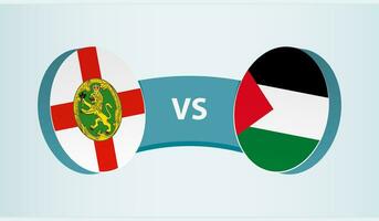 alderney gegen Palästina, Mannschaft Sport Wettbewerb Konzept. vektor