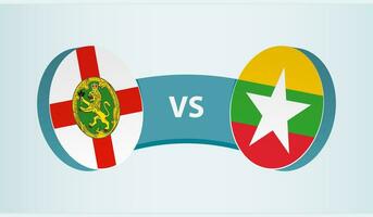 alderney gegen Myanmar, Mannschaft Sport Wettbewerb Konzept. vektor