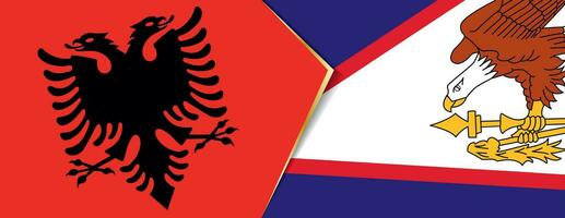 albania och amerikan samoa flaggor, två vektor flaggor.