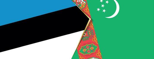 Estland und Turkmenistan Flaggen, zwei Vektor Flaggen.