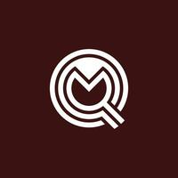 modern och minimalistisk första brev qm eller mq monogram logotyp vektor