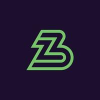 modern och minimalistisk första brev zb eller bz monogram logotyp vektor