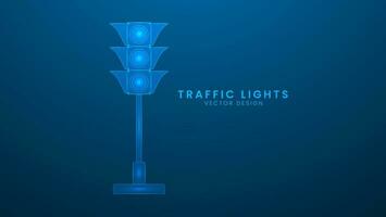 trafik lampor. vektor illustration med ljus effekt och neon