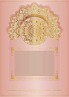Rosa Mandala Karte, Hochzeit Karte, Einladung Karte vektor