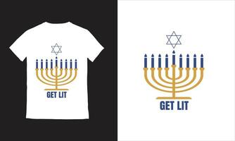 glücklich Chanukka mit Kerzen feiern das Licht jüdisch Ferien Illustration vektor