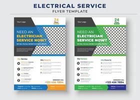 Elektriker-Service-Flyer-Vorlage, benötigen ein Elektriker-Poster. vektor