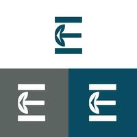 brev e logotyp design begrepp negativ Plats stil. abstrakt tecken konstruerad från kolla upp märken. vektor element mall ikon.