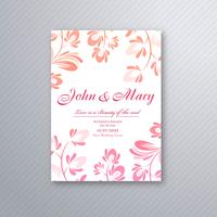 Dekorativ blommig bröllop inbjudningskort design vektor