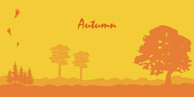 Landschaft Illustration Design mit ein Herbst Thema vektor