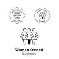 kvinnor ägd företag ikon. fira de bemyndigande av kvinnor entreprenörer med detta ikoniska symbol. den representerar de styrka och bestämning av kvinnor ägd företag. vektor