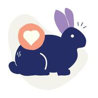 de grymhet fri ikon, terar en kanin med en hjärta, betecknar en innerlig engagemang till etisk skönhet, djur- vänlig Produkter, och en värld utan djur- testning. vektor