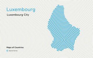kreativ fingeravtryck Karta av luxembourg. politisk Karta. luxemburg stad vektor