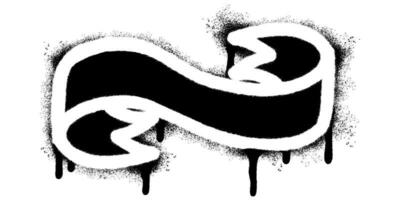 spray målad graffiti band ikon sprutas isolerat med en vit bakgrund. vektor