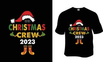 Weihnachten Besatzung 2023, Weihnachten T-Shirt Design. bereit zu drucken zum Kleidung, Poster, und Illustration. modern, einfach, Beschriftung. vektor