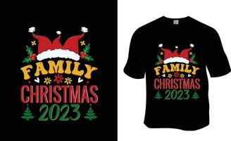 Familie Weihnachten 2023, Weihnachten T-Shirt Design. bereit zu drucken zum Kleidung, Poster, und Illustration. modern, einfach, Beschriftung. vektor