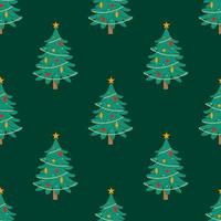 dekorerade julgranar sömlösa upprepa mönster vektor