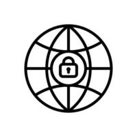 global Netzwerk Sicherheit, Internet Netz Schutz Konzept Symbol im Linie Stil Design isoliert auf Weiß Hintergrund. editierbar Schlaganfall. vektor