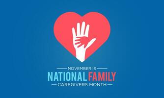 National Familie Betreuer Monat ist beobachtete jeder Jahr im November. November ist National Familie Betreuer Monat. Vektor Vorlage zum Banner, Gruß Karte, Poster mit Hintergrund.
