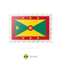 porto stämpel med de bild av grenada flagga. vektor