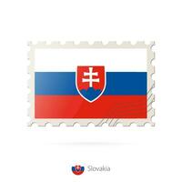 porto stämpel med de bild av slovakia flagga. vektor