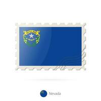 Porto Briefmarke mit das Bild von Nevada Zustand Flagge. vektor