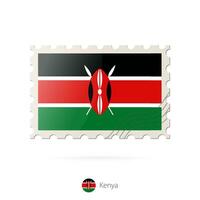 porto stämpel med de bild av kenya flagga. vektor