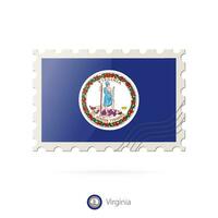 Porto Briefmarke mit das Bild von Virginia Zustand Flagge. vektor