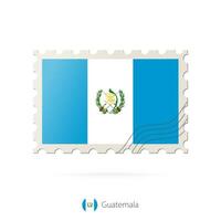 Porto Briefmarke mit das Bild von Guatemala Flagge. vektor