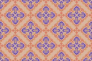 orientalisk mönster. orange och blå bakgrund med arabicum ornament. mönster, bakgrund och tapet för din design. textil- prydnad. vektor illustration.