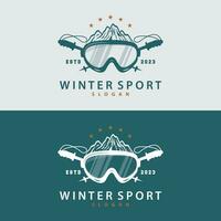 Ski Sport Logo, Winter Schnee Sport Design retro Jahrgang Vektor Illustration