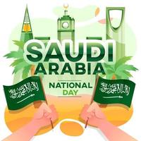 saudi arabien nationaltag grußkarte vektor