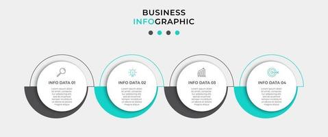 Infografik-Designvorlage mit Symbolen und 4 Optionen oder Schritten vektor