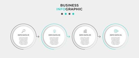 Infografik-Designvorlage mit Symbolen und 4 Optionen oder Schritten vektor