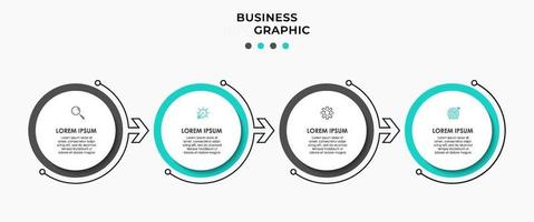 Infografik-Designvorlage mit Symbolen und 4 Optionen oder Schritten vektor