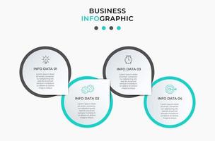 Infografik-Designvorlage mit Symbolen und 4 Optionen oder Schritten vektor