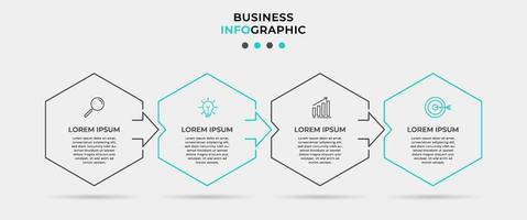 Infografik-Designvorlage mit Symbolen und 4 Optionen oder Schritten vektor