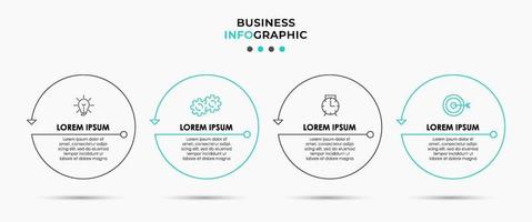 Infografik-Designvorlage mit Symbolen und 4 Optionen oder Schritten vektor