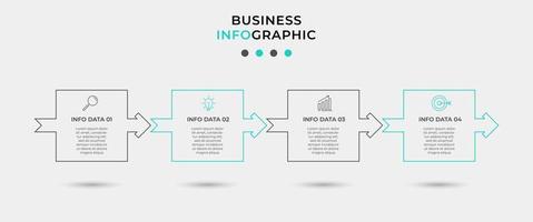 Infografik-Designvorlage mit Symbolen und 4 Optionen oder Schritten vektor