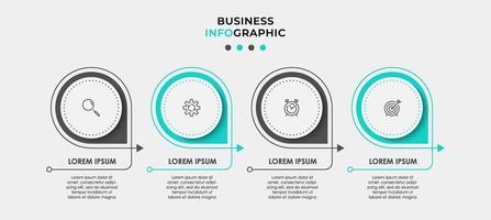 infographic designmall med ikoner och fyra alternativ eller steg vektor