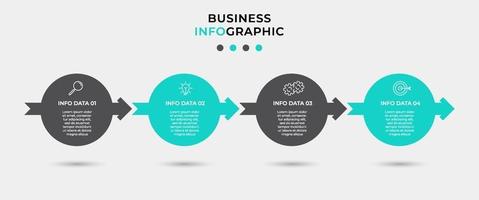 Infografik-Designvorlage mit Symbolen und 4 Optionen oder Schritten vektor