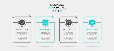 infographic designmall med ikoner och fyra alternativ eller steg vektor