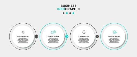 Infografik-Designvorlage mit Symbolen und 4 Optionen oder Schritten vektor