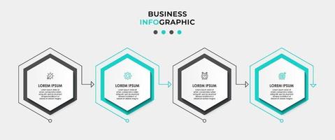 Infografik-Designvorlage mit Symbolen und 4 Optionen oder Schritten vektor