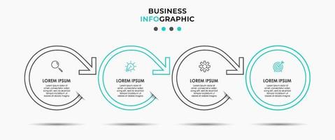 Infografik-Designvorlage mit Symbolen und 4 Optionen oder Schritten vektor