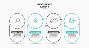 Infografik-Designvorlage mit Symbolen und 4 Optionen oder Schritten vektor