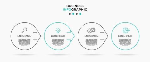 Infografik-Designvorlage mit Symbolen und 4 Optionen oder Schritten vektor