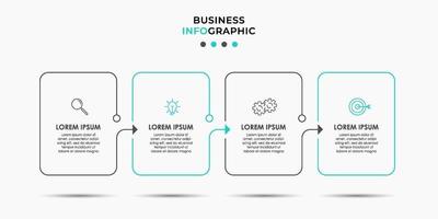 Infografik-Designvorlage mit Symbolen und 4 Optionen oder Schritten vektor