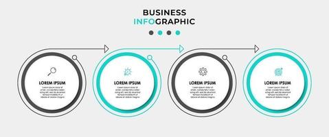 Infografik-Designvorlage mit Symbolen und 4 Optionen oder Schritten vektor